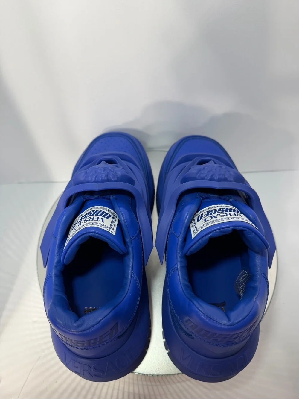 Versace mens Royal Blue Medusa Strap Sneakers size 41/8 new w / out tags box